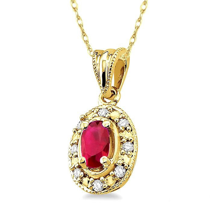 Zephyr Oval Shape Gemstone & Diamond Pendant
