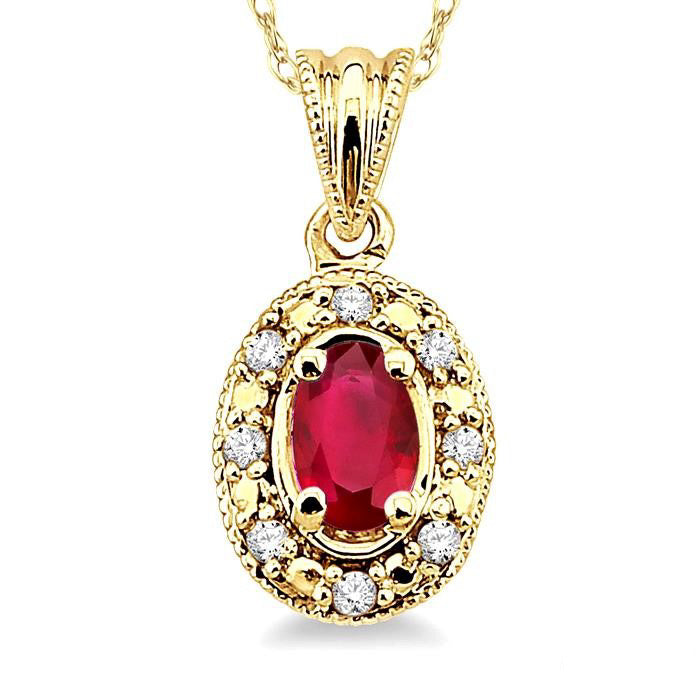 Zephyr Oval Shape Gemstone & Diamond Pendant