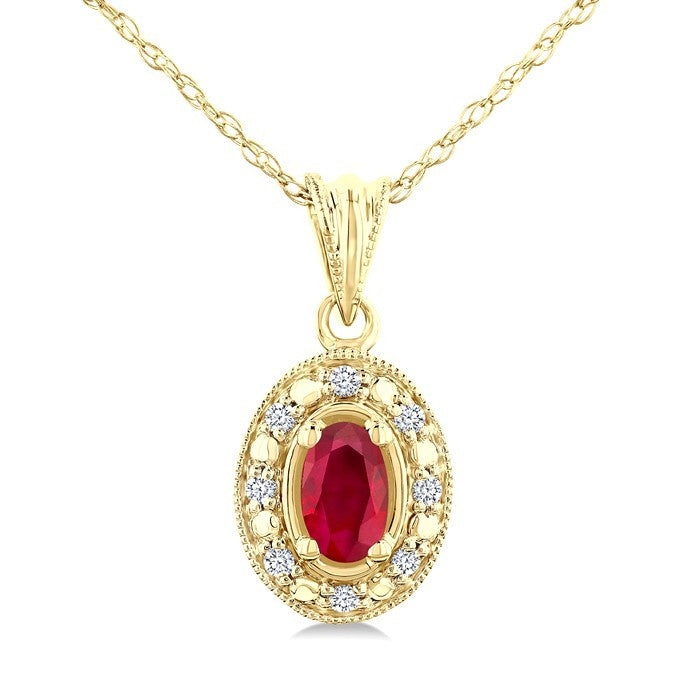 Zephyr Oval Shape Gemstone & Diamond Pendant