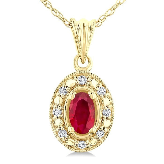 Zephyr Oval Shape Gemstone & Diamond Pendant