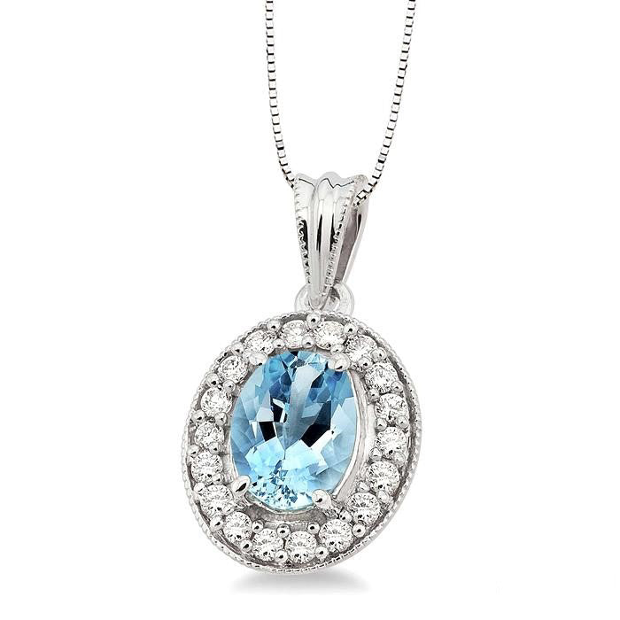 Nova Oval Shape Gemstone & Halo Diamond Pendant