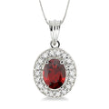 Ember Oval Shape Gemstone & Halo Diamond Pendant