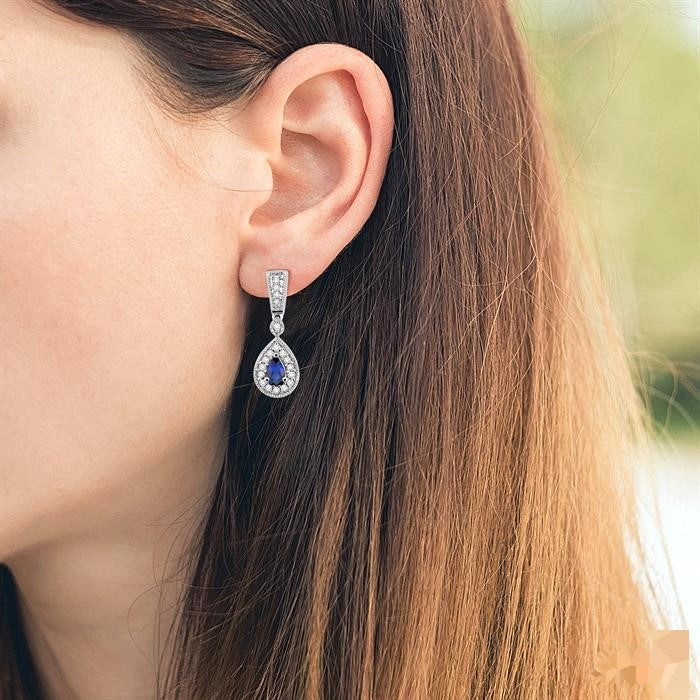 VioIon 14K White Gold Diamond Earrings