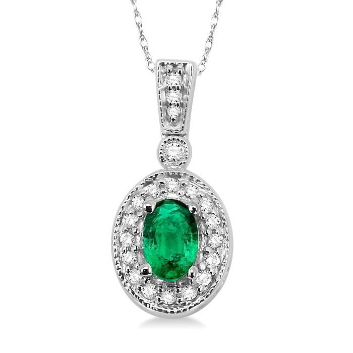 Majesty Oval Shape Gemstone & Halo Diamond Pendant