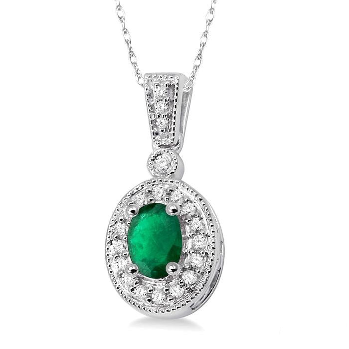 Majesty Oval Shape Gemstone & Halo Diamond Pendant