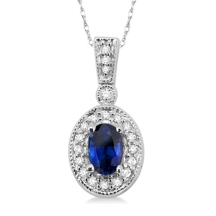 Ember Oval Shape Gemstone & Halo Diamond Pendant