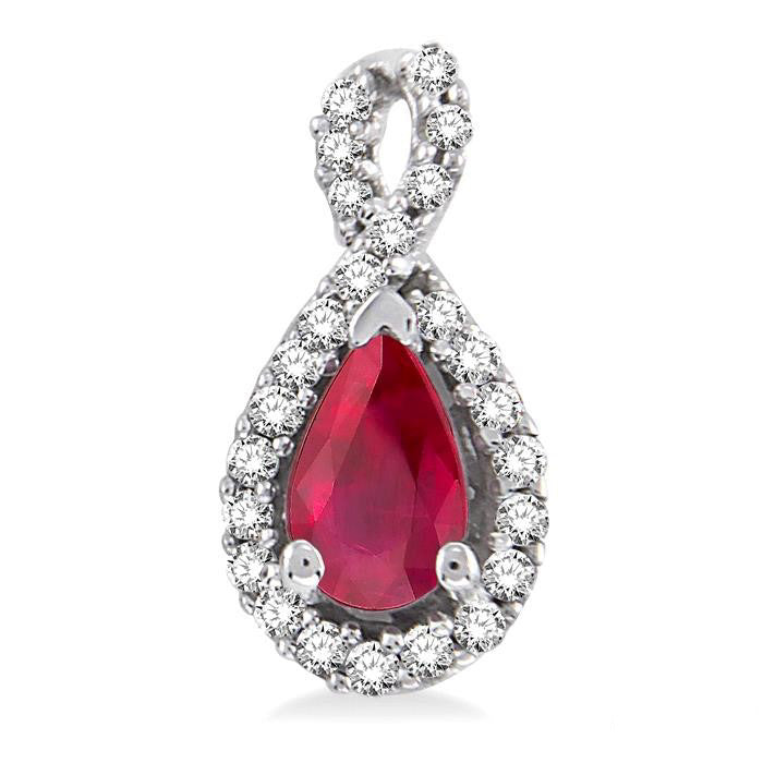 Pear Shape Gemstone & Diamond Earrings