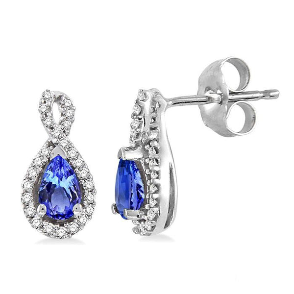 PEAR SHAPE GEMSTONE & DIAMOND EARRINGS