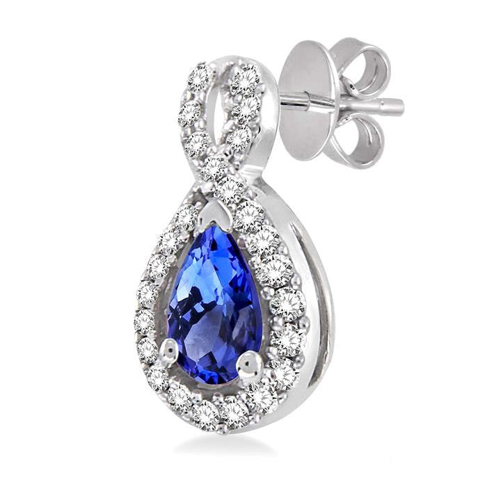 PEAR SHAPE GEMSTONE & DIAMOND EARRINGS
