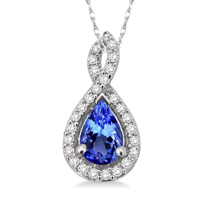 Celestia Tanzanite Teardrop Diamond Pendant