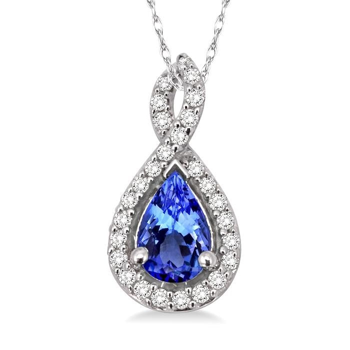 Celestia Tanzanite Teardrop Diamond Pendant