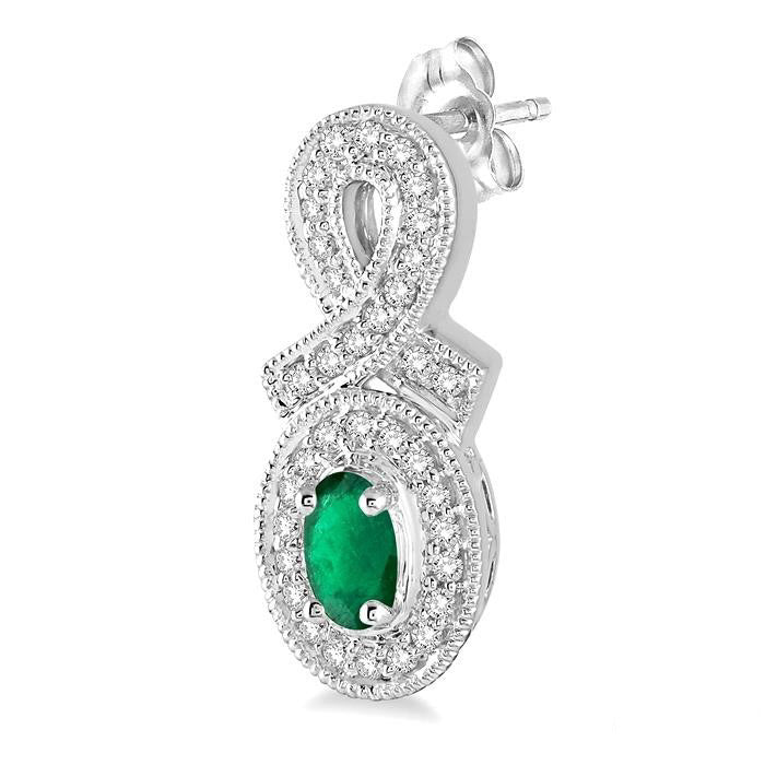 CaSolVio 14K White Gold Diamond Statement Earrings