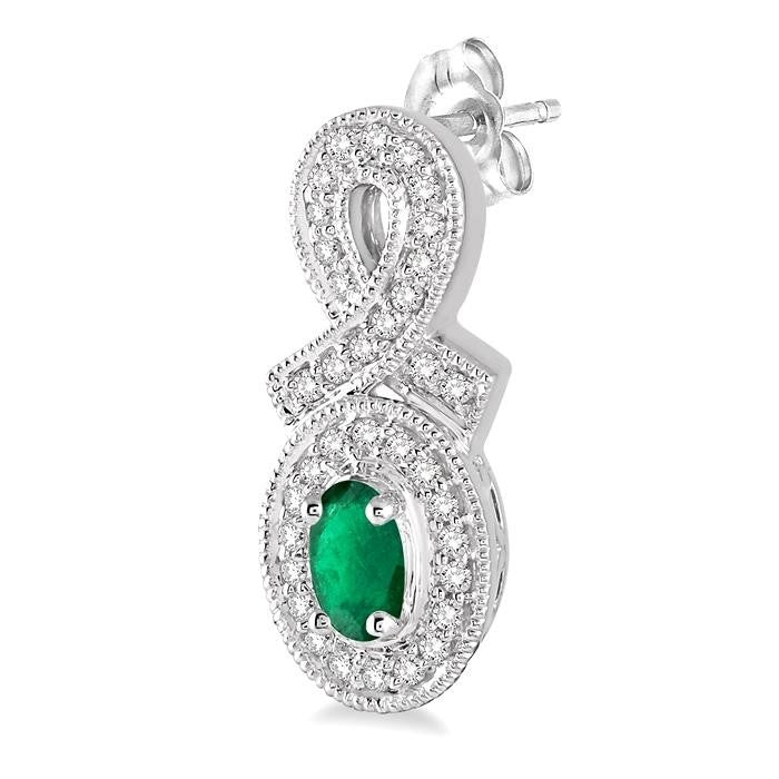 CaSolVio 14K White Gold Diamond Statement Earrings