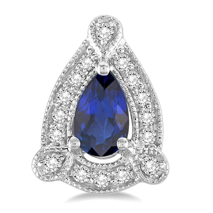 Pear Shape Gemstone & Halo Diamond Earrings
