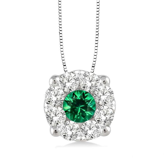 Round Shape Shine Bright Gemstone & Diamond Pendant