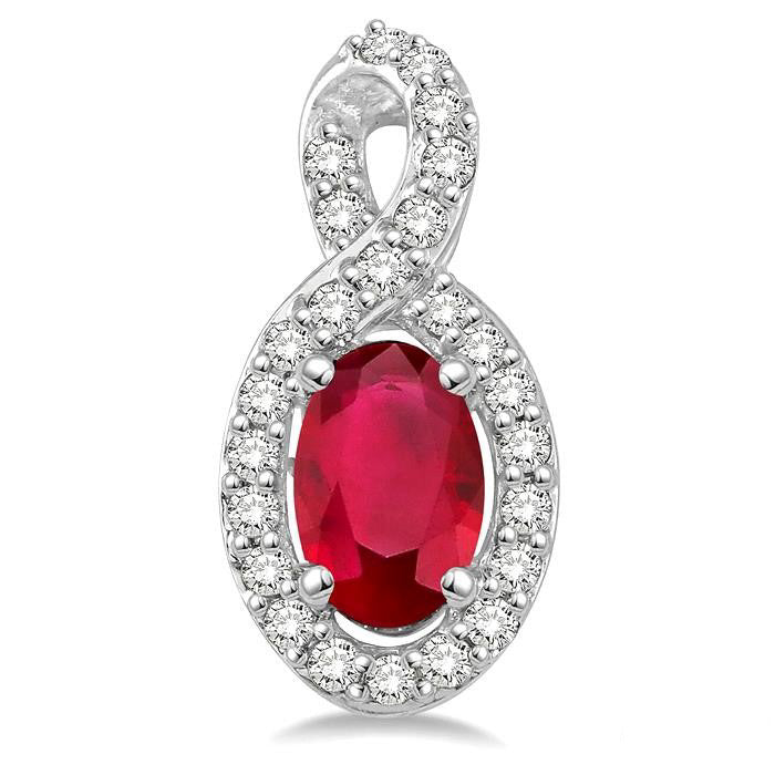 Oval Shape Gemstone & Diamond Earrings