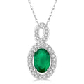 Aria Oval Shape Gemstone & Halo Diamond Pendant