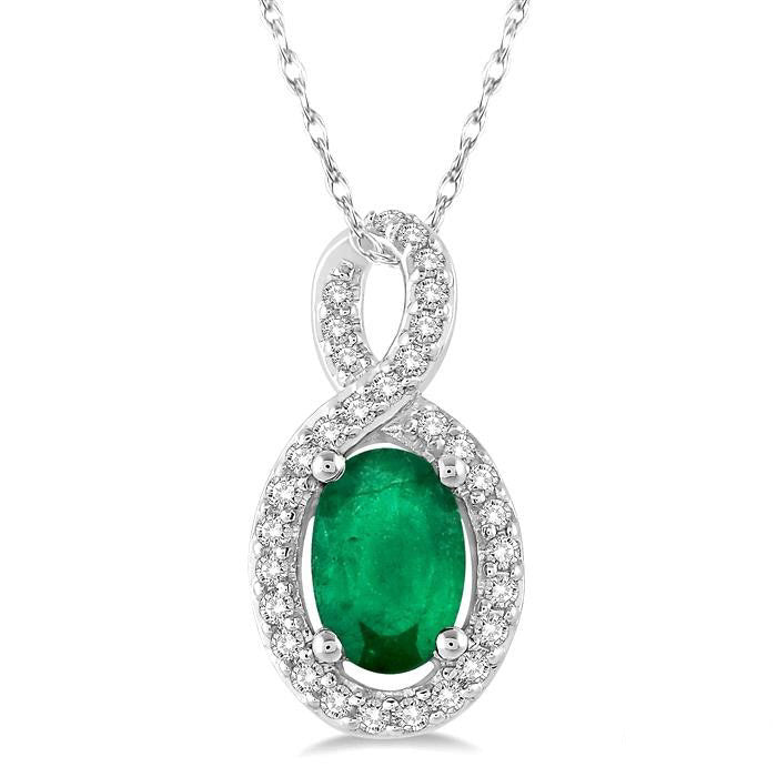 Aria Oval Shape Gemstone & Halo Diamond Pendant