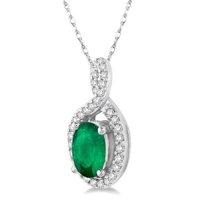 Aria Oval Shape Gemstone & Halo Diamond Pendant