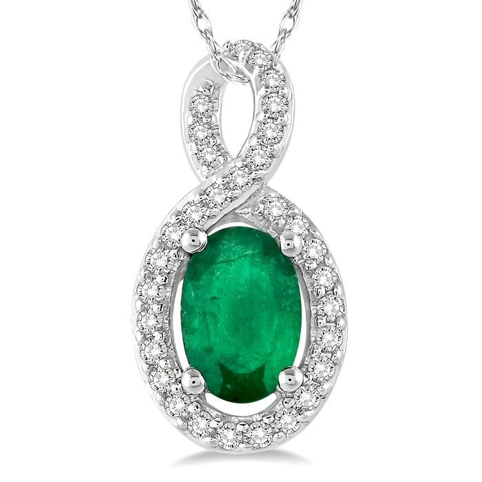 Aria Oval Shape Gemstone & Halo Diamond Pendant