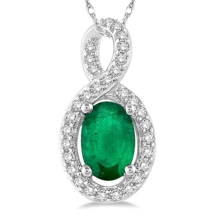 Sable Oval Shape Gemstone & Halo Diamond Pendant