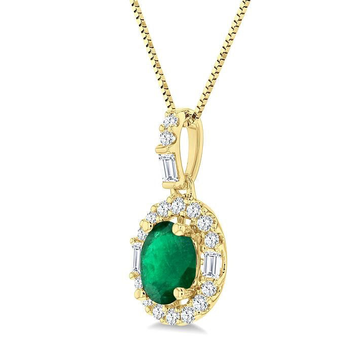 Zephyr Oval Shape Gemstone & Halo Diamond Pendant