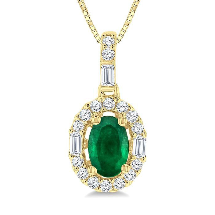 Zephyr Oval Shape Gemstone & Halo Diamond Pendant