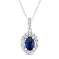 Freya Oval Shape Gemstone & Halo Diamond Pendant