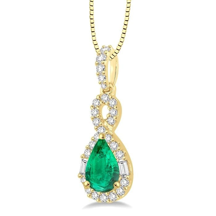 Nova Pear Shape Gemstone & Halo Diamond Pendant