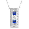 Princess Shape Gemstone & Diamond Pendant