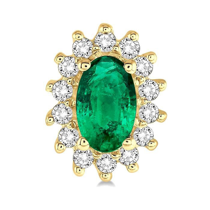 Oval Shape Gemstone & Halo Diamond Earrings