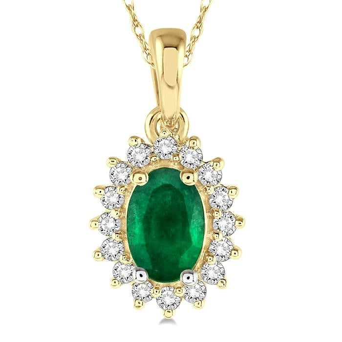 Nimbus Oval Shape Gemstone & Halo Diamond Pendant