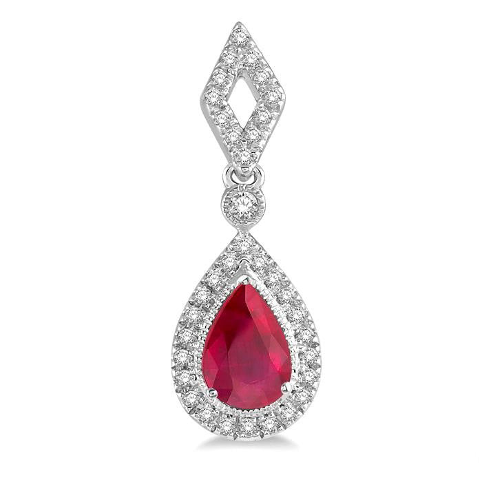 Pear Shape Gemstone & Diamond Earrings