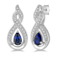 Pear Shape Gemstone & Diamond Earrings