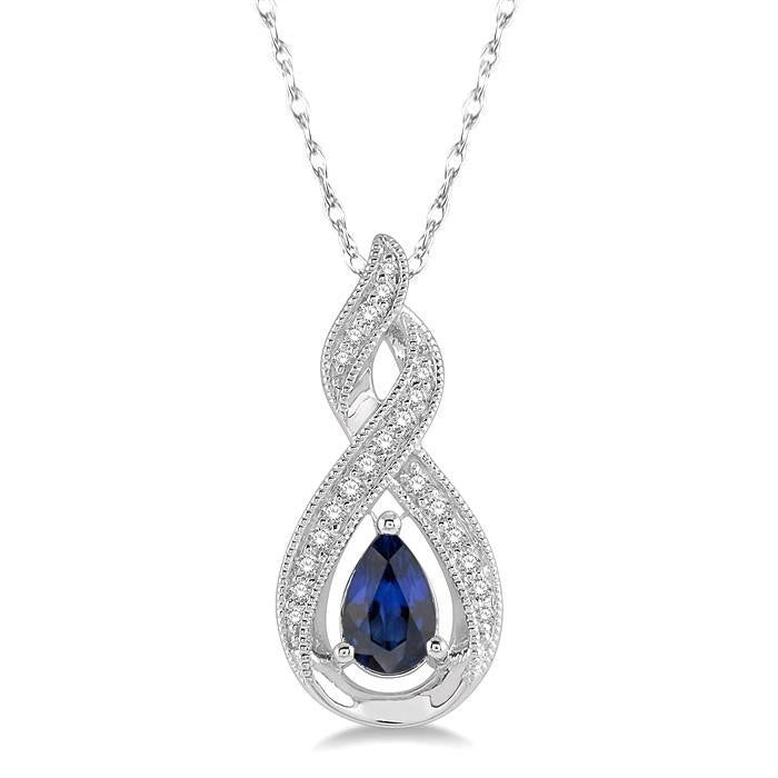 Seraph Pear Shape Gemstone & Diamond Pendant