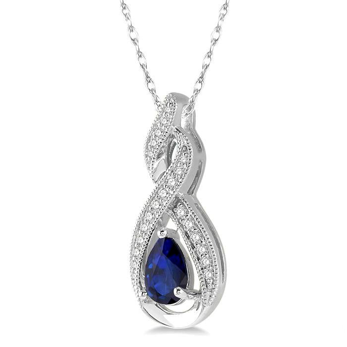 Seraph Pear Shape Gemstone & Diamond Pendant