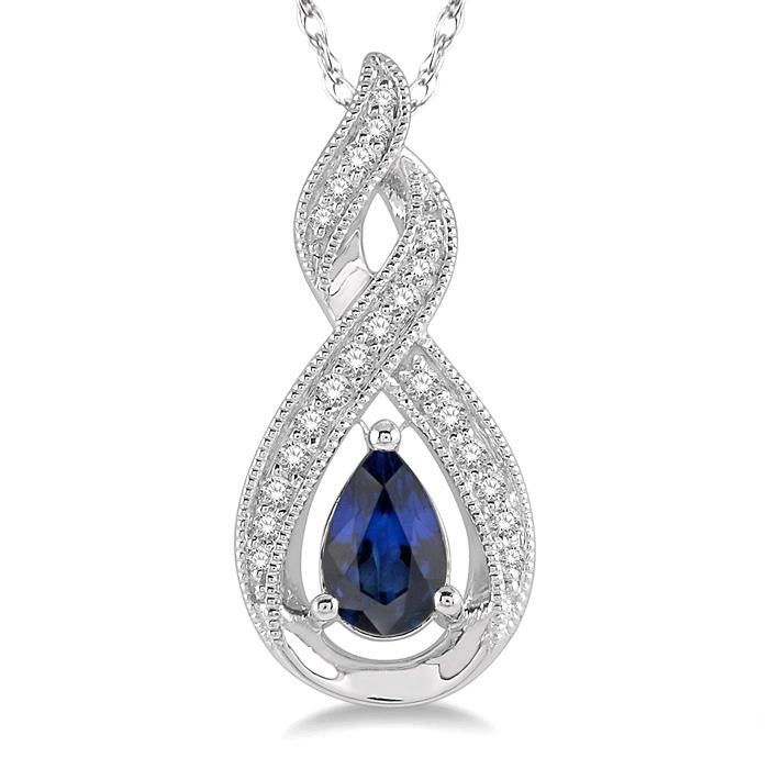 Seraph Pear Shape Gemstone & Diamond Pendant
