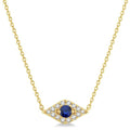 Evil Eye Gemstone & Petite Diamond Fashion Pendant