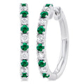 Gemstone & Petite Diamond Huggie Fashion Earrings