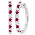 Gemstone & Petite Diamond Huggie Fashion Earrings
