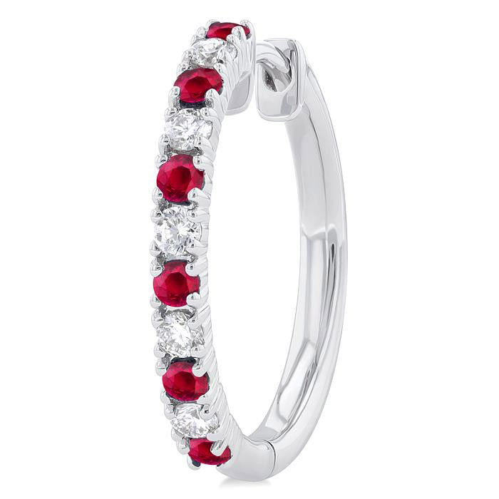 Gemstone & Petite Diamond Huggie Fashion Earrings