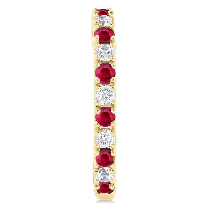 Gemstone & Petite Diamond Huggie Fashion Earrings