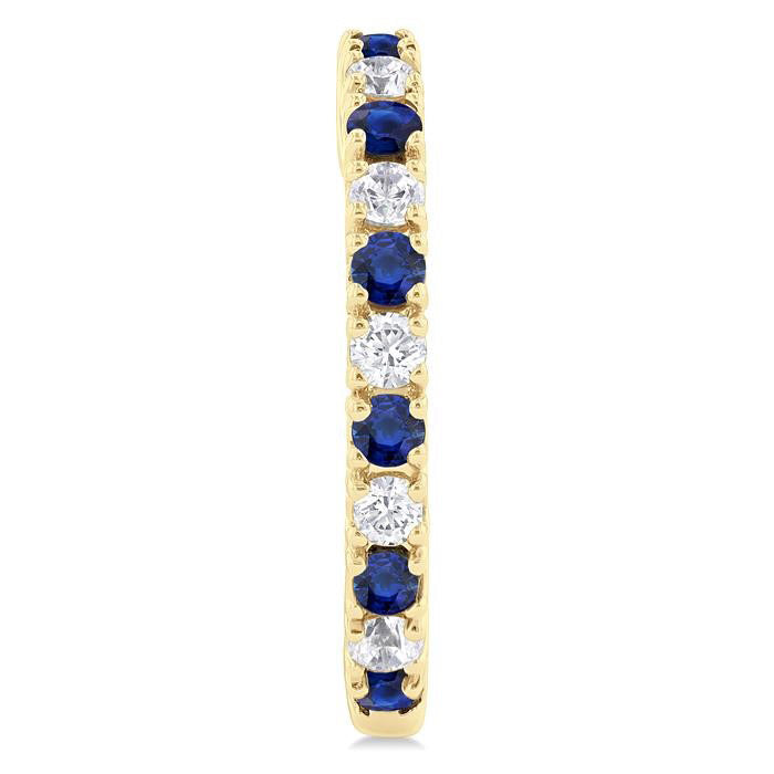 Gemstone & Petite Diamond Huggie Fashion Earrings