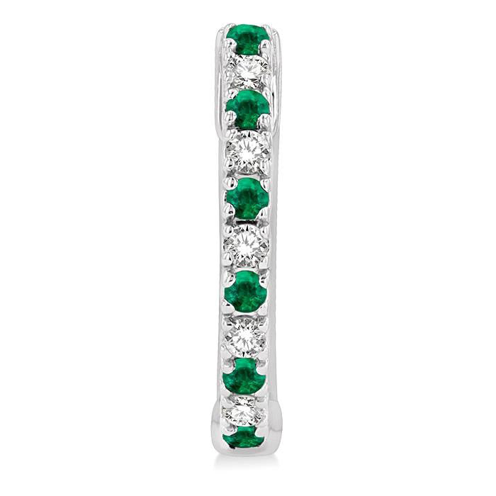 Gemstone & Petite Diamond Huggie Fashion Earrings
