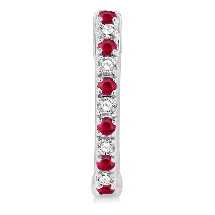 Gemstone & Petite Diamond Huggie Fashion Earrings