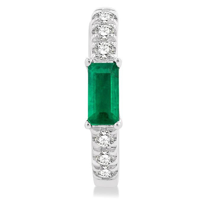 Gemstone & Petite Diamond Huggie Fashion Earrings