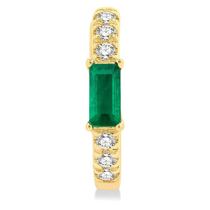 Gemstone & Petite Diamond Huggie Fashion Earrings
