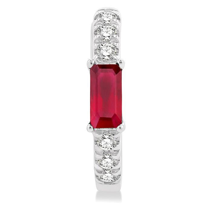 Gemstone & Petite Diamond Huggie Fashion Earrings