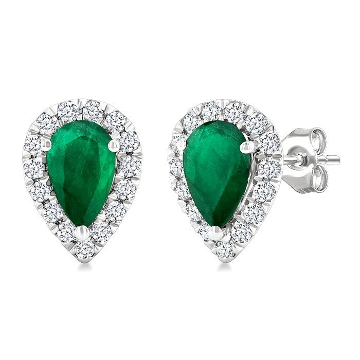 LoDorAr 14K White Gold Diamond Halo Earrings
