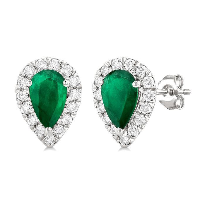 LoDorAr 14K White Gold Diamond Halo Earrings